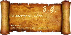 Blumenthal Géza névjegykártya