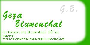 geza blumenthal business card
